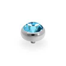 Load image into Gallery viewer, QUDO INTERCHANGEABLE SESTO TOP 10MM - AQUAMARINE CRYSTAL - STAINLESS STEEL
