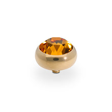 Load image into Gallery viewer, QUDO INTERCHANGEABLE SESTO TOP 10MM - TOPAZ CRYSTAL - GOLD PLATED
