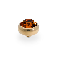 Load image into Gallery viewer, QUDO INTERCHANGEABLE SESTO TOP 10MM - SMOKED TOPAZ CRYSTAL - GOLD PLATED
