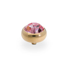 Load image into Gallery viewer, QUDO INTERCHANGEABLE SESTO TOP 10MM - LIGHT ROSE CRYSTAL - GOLD PLATED
