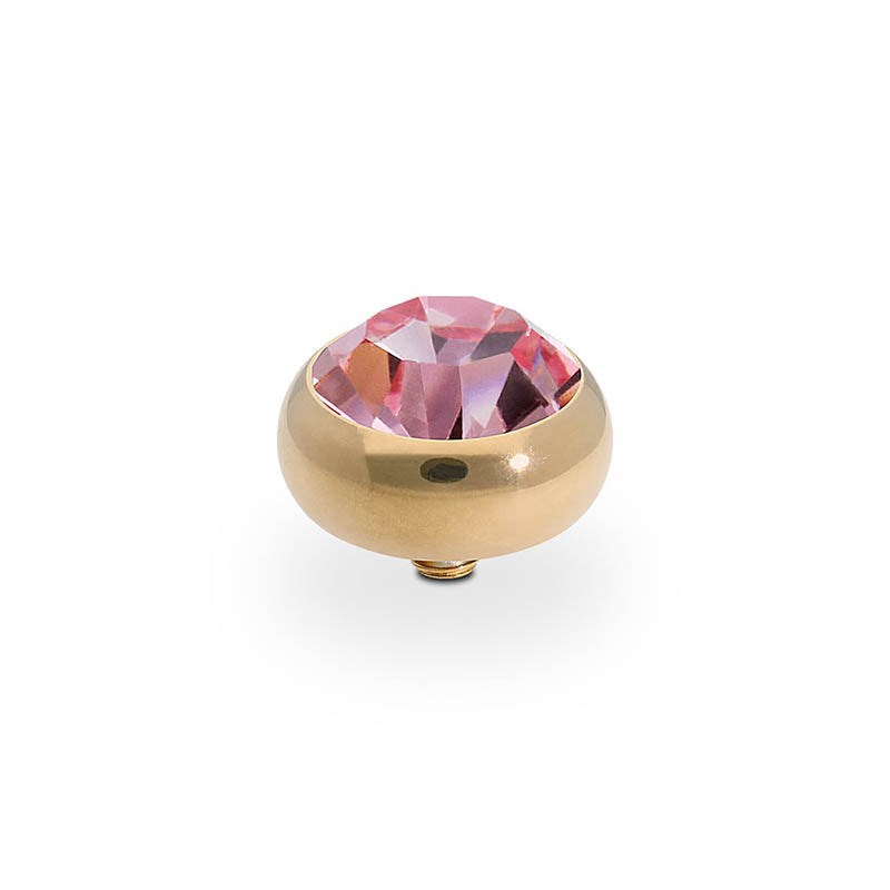 QUDO INTERCHANGEABLE SESTO TOP 10MM - LIGHT ROSE CRYSTAL - GOLD PLATED