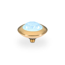 Load image into Gallery viewer, QUDO INTERCHANGEABLE TONDO TOP 13MM - CRYSTAL SKY IGNITE - GOLD PLATED
