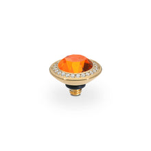 Load image into Gallery viewer, QUDO INTERCHANGEABLE TONDO DELUXE TOP 9MM - SUN CRYSTAL - GOLD PLATED
