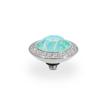 Load image into Gallery viewer, QUDO INTERCHANGEABLE TONDO DELUXE TOP 13MM - SILKY SAGE DELITE CRYSTAL - STAINLESS STEEL
