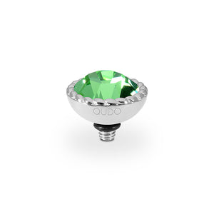 QUDO INTERCHANGEABLE BOCCONI TOP 11MM - PERIDOT CRYSTAL - STAINLESS STEEL