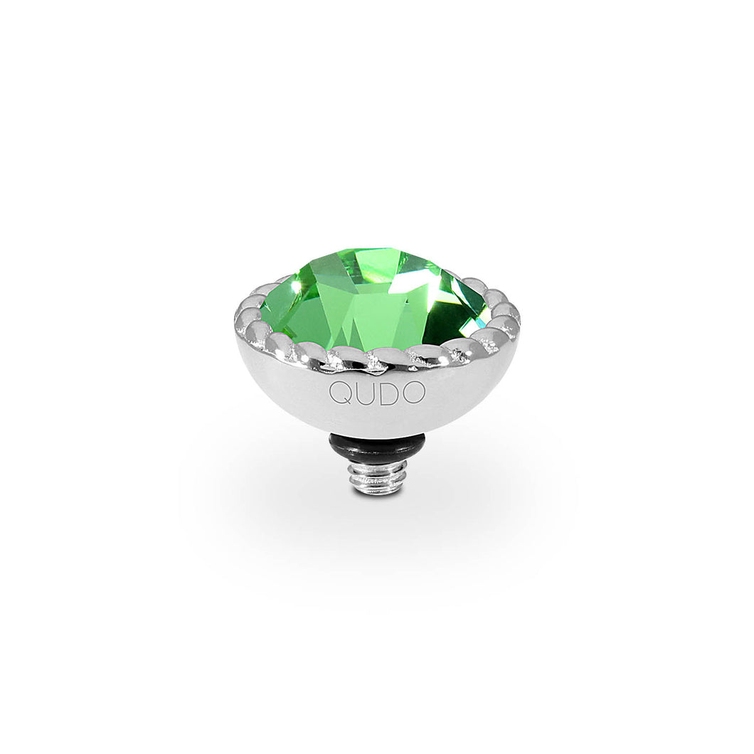 QUDO INTERCHANGEABLE BOCCONI TOP 11MM - PERIDOT CRYSTAL - STAINLESS STEEL
