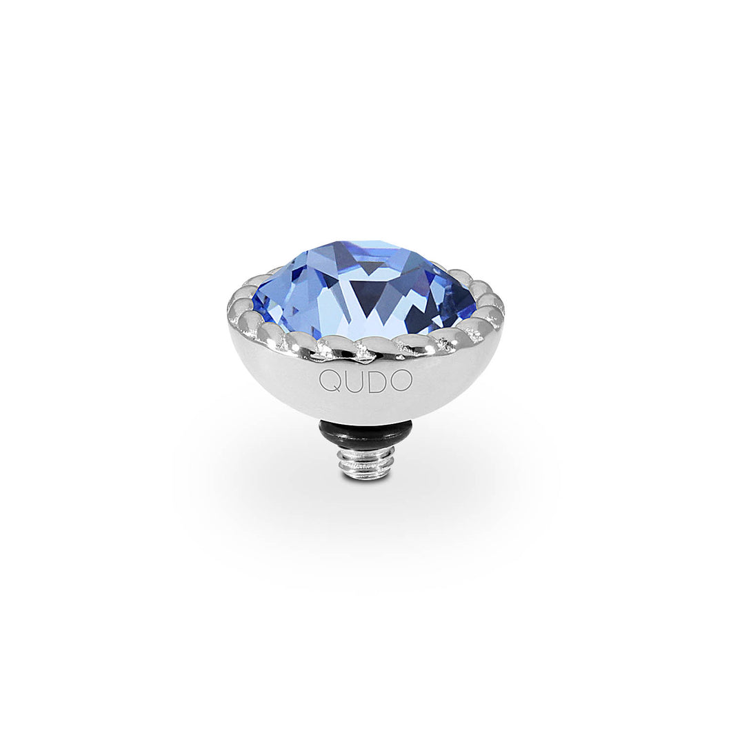 QUDO INTERCHANGEABLE BOCCONI TOP 11MM - LIGHT SAPPHIRE CRYSTAL - STAINLESS STEEL