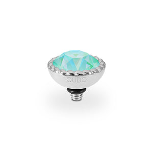 QUDO INTERCHANGEABLE BOCCONI TOP 11MM - SILKY SAGE DELITE CRYSTAL - STAINLESS STEEL