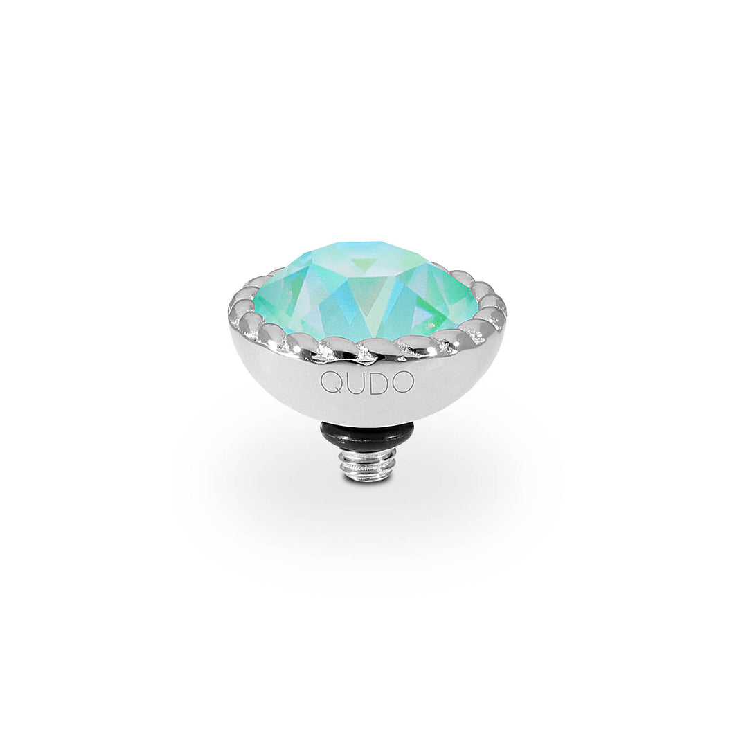 QUDO INTERCHANGEABLE BOCCONI TOP 11MM - SILKY SAGE DELITE CRYSTAL - STAINLESS STEEL
