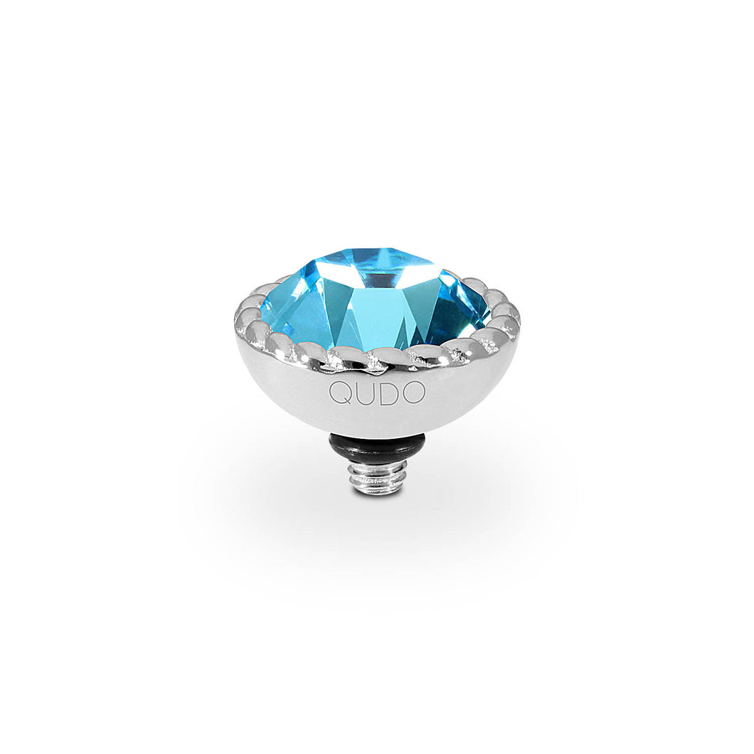 QUDO INTERCHANGEABLE BOCCONI TOP 11MM - AQUAMARINE CRYSTAL - STAINLESS STEEL