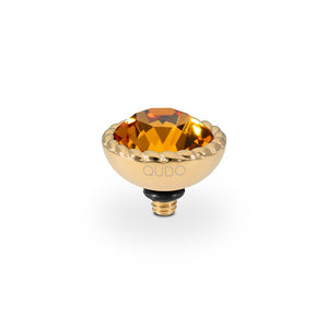 QUDO INTERCHANGEABLE BOCCONI TOP 11MM - TOPAZ CRYSTAL - GOLD PLATED