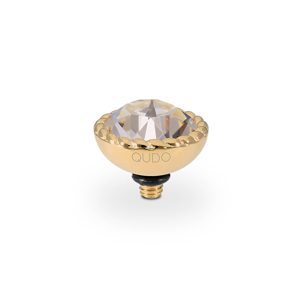 QUDO INTERCHANGEABLE BOCCONI TOP 11MM - SILK CRYSTAL - GOLD PLATED