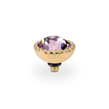 Load image into Gallery viewer, QUDO INTERCHANGEABLE BOCCONI TOP 11MM - LT AMETHYST CRYSTAL - GOLD PLATED
