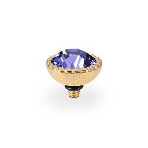 QUDO INTERCHANGEABLE BOCCONI TOP 11MM - TANZANITE CRYSTAL - GOLD PLATED