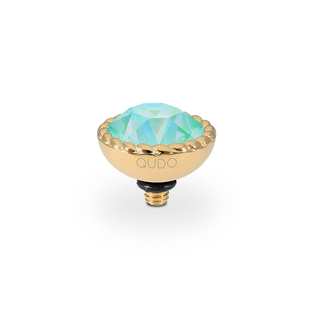 QUDO INTERCHANGEABLE BOCCONI TOP 11MM - SILKY SAGE DELITE CRYSTAL - GOLD PLATED