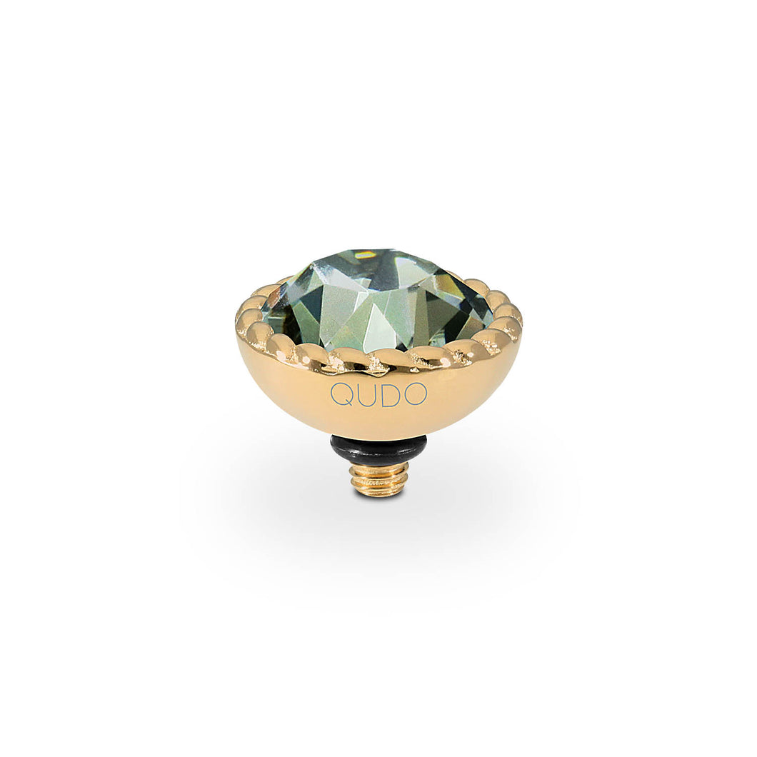 QUDO INTERCHANGEABLE BOCCONI TOP 11MM - BLACK DIAMOND CRYSTAL - GOLD PLATED