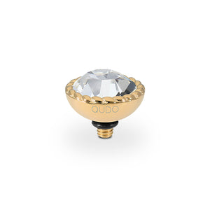 QUDO INTERCHANGEABLE BOCCONI TOP 11MM - CRYSTAL - GOLD PLATED