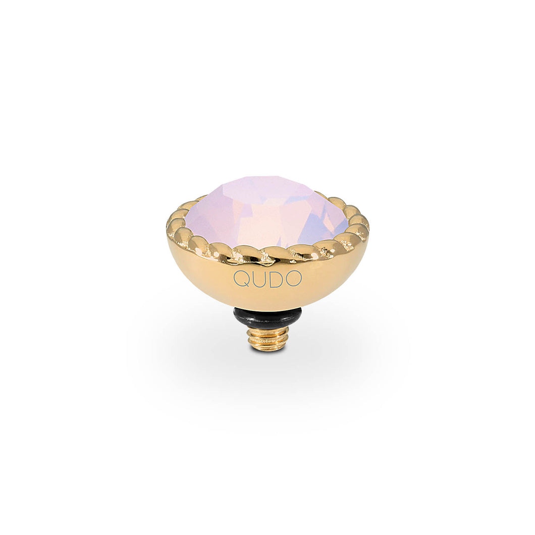 QUDO INTERCHANGEABLE BOCCONI TOP 11MM - ROSE OPAL - GOLD PLATED