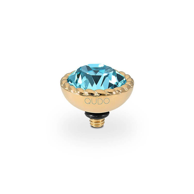 QUDO INTERCHANGEABLE BOCCONI TOP 11MM - LIGHT TURQUOISE - GOLD PLATED
