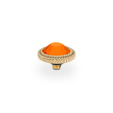 Load image into Gallery viewer, QUDO INTERCHANGEABLE FABERO FLAT TOP 10MM - SUN ORANGE CRYSTAL - GOLD PLATED
