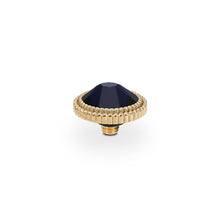Load image into Gallery viewer, QUDO INTERCHANGEABLE FABERO FLAT TOP 10MM - DK INDIGO CRYSTAL - GOLD PLATED
