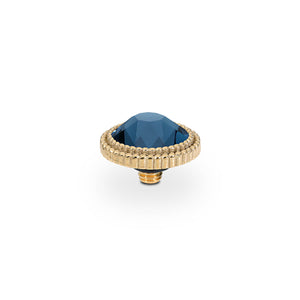 QUDO INTERCHANGEABLE FABERO FLAT TOP 10MM - MONTANA BLUE CRYSTAL - GOLD PLATED