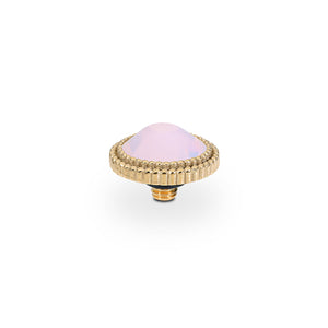 QUDO INTERCHANGEABLE FABERO FLAT TOP 10MM - ROSE OPAL CRYSTAL - GOLD PLATED