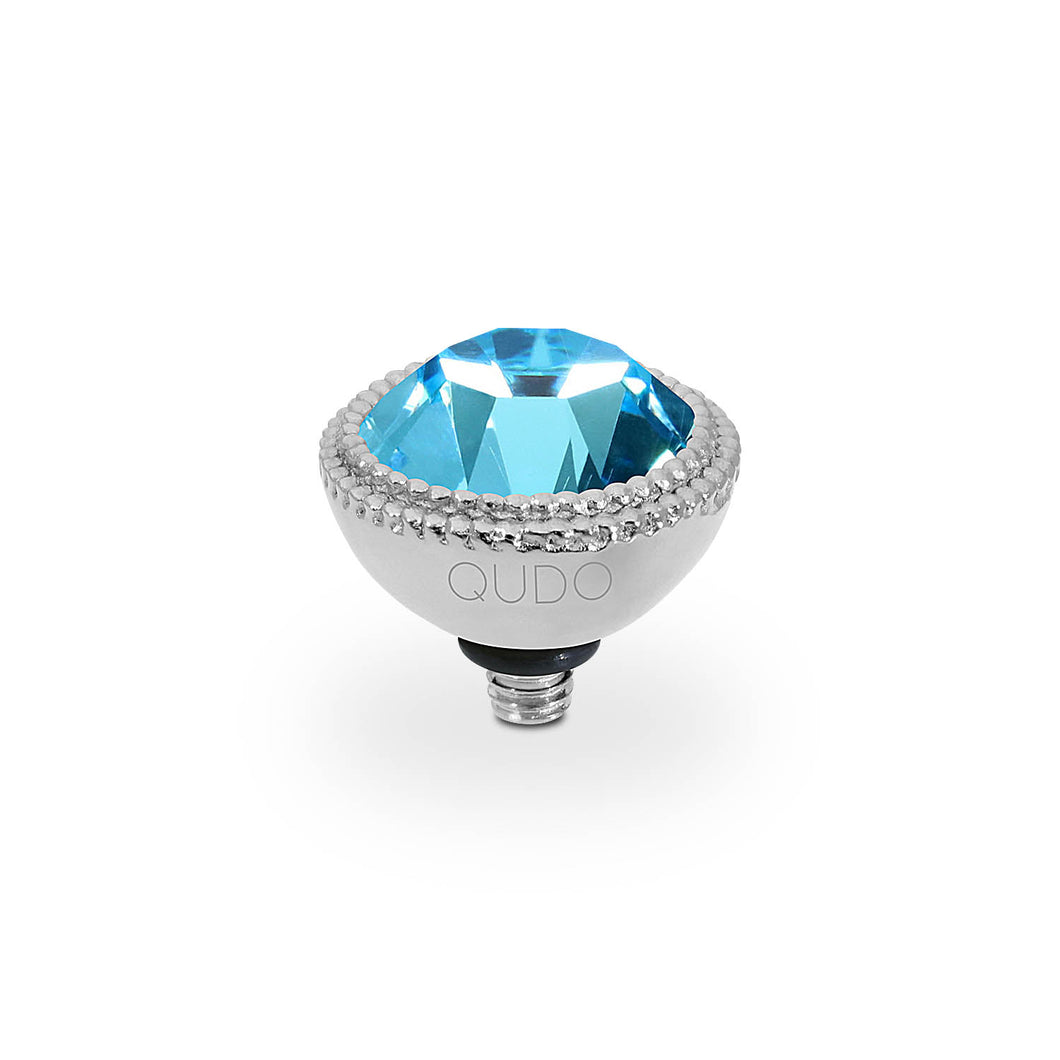 QUDO INTERCHANGEABLE FABERO TOP 11MM - AQUAMARINE CRYSTAL - STAINLESS STEEL