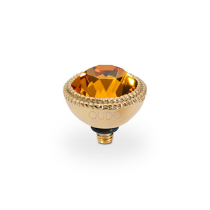 QUDO INTERCHANGEABLE FABERO TOP 11MM - TOPAZ CRYSTAL - GOLD PLATED