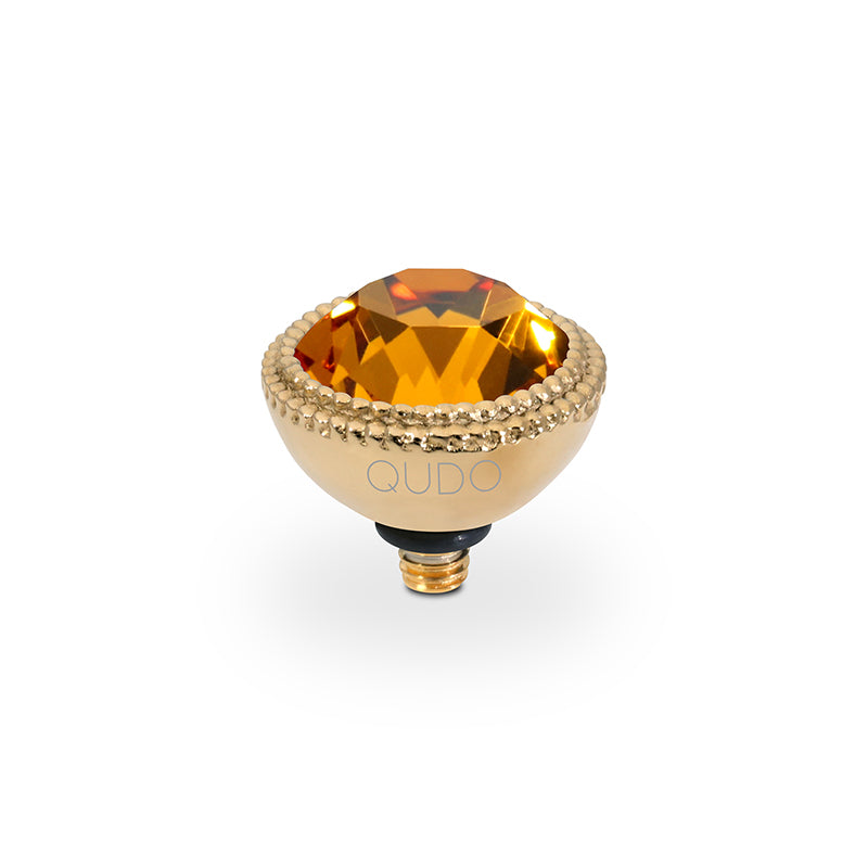 QUDO INTERCHANGEABLE FABERO TOP 11MM - TOPAZ CRYSTAL - GOLD PLATED