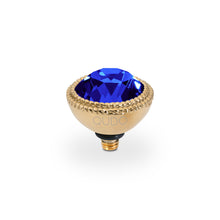 Load image into Gallery viewer, QUDO INTERCHANGEABLE FABERO TOP 11MM - DARK SAPPHIRE CRYSTAL - GOLD PLATED
