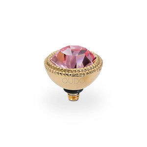 QUDO INTERCHANGEABLE FABERO TOP 11MM - LIGHT ROSE CRYSTAL - GOLD PLATED