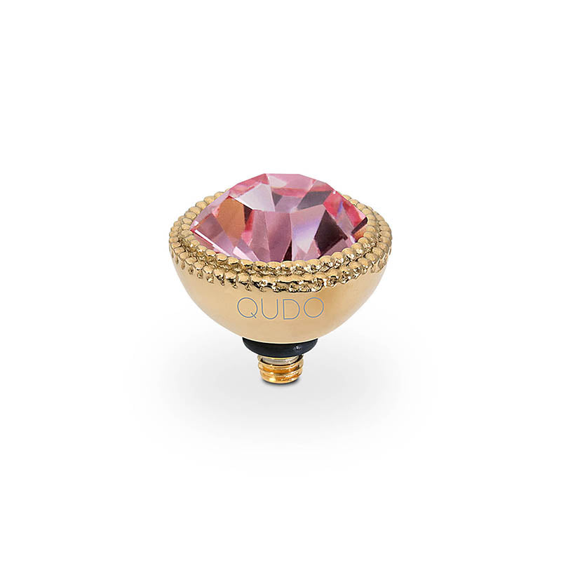QUDO INTERCHANGEABLE FABERO TOP 11MM - LIGHT ROSE CRYSTAL - GOLD PLATED