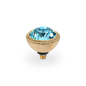 QUDO INTERCHANGEABLE FABERO TOP 11MM - LIGHT TURQUOISE CRYSTAL - GOLD PLATED