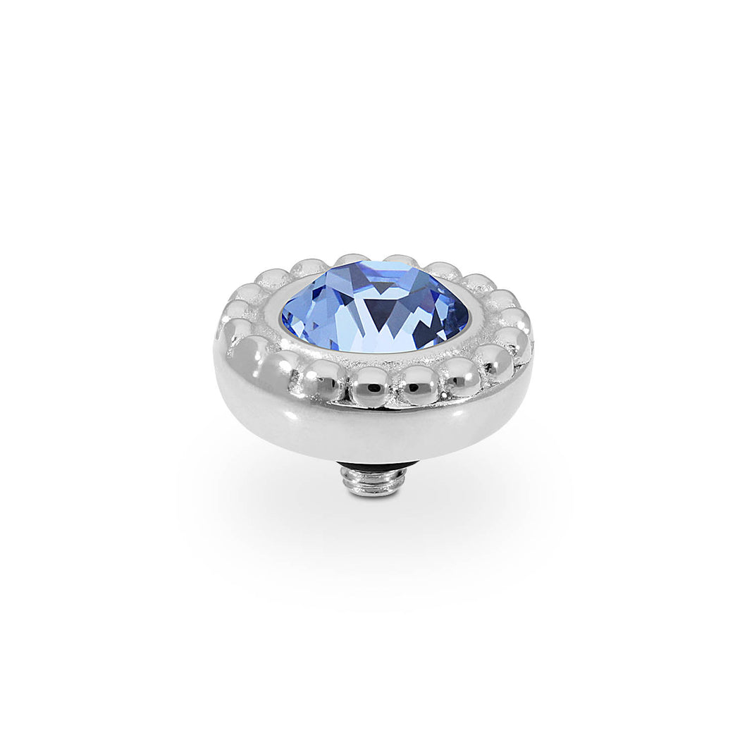 QUDO INTERCHANGEABLE GHIARE TOP 11MM - LIGHT SAPPHIRE CRYSTAL - STAINLESS STEEL