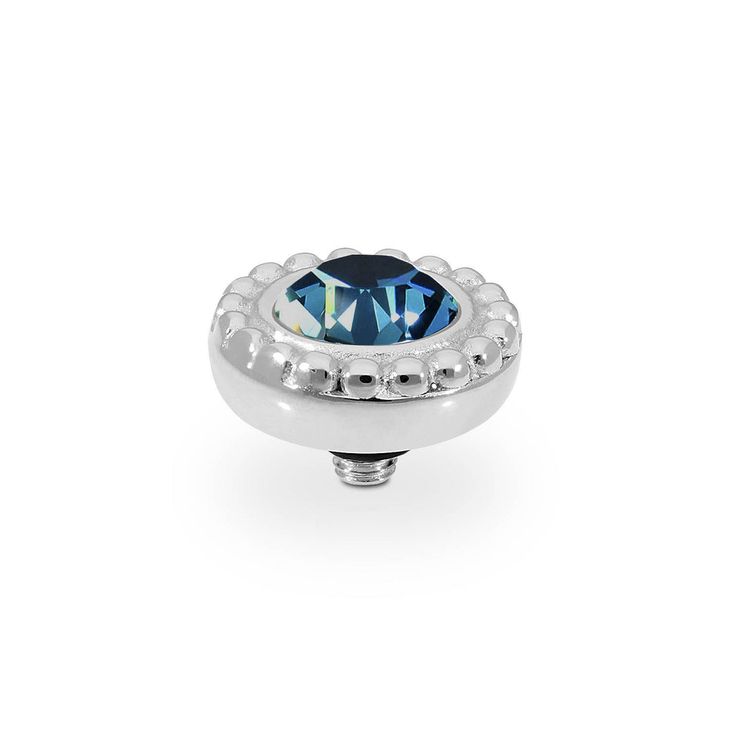 QUDO INTERCHANGEABLE GHIARE TOP 11MM - MONTANA BLUE CRYSTAL - STAINLESS STEEL