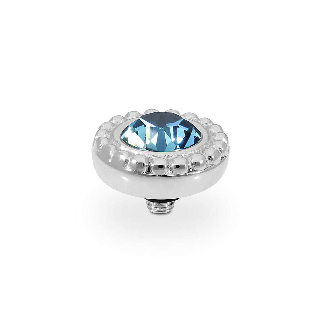 QUDO INTERCHANGEABLE GHIARE TOP 11MM - MONTANA BLUE CRYSTAL - STAINLESS STEEL