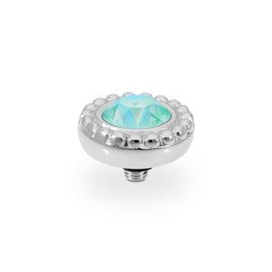 QUDO INTERCHANGEABLE GHIARE TOP 11MM - SILKY SAGE DELITE CRYSTAL - STAINLESS STEEL
