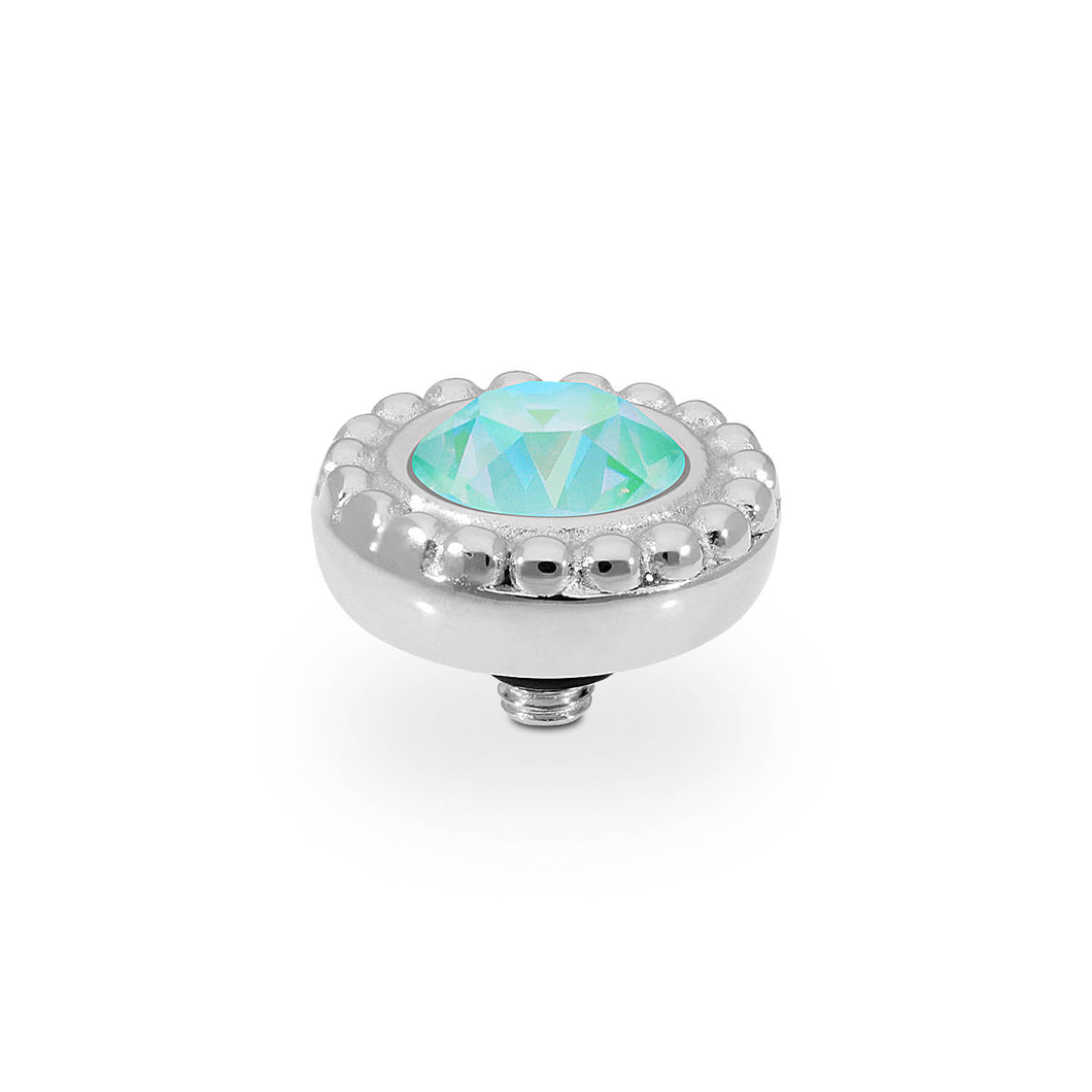 QUDO INTERCHANGEABLE GHIARE TOP 11MM - SILKY SAGE DELITE CRYSTAL - STAINLESS STEEL