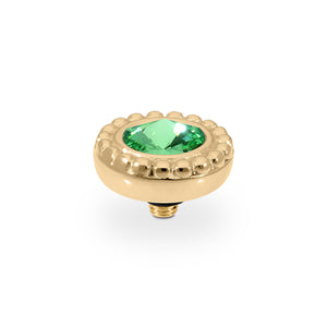 QUDO INTERCHANGEABLE GHIARE TOP 11MM - PERIDOT CRYSTAL - GOLD PLATED