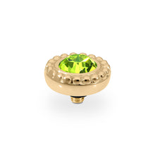 Load image into Gallery viewer, QUDO INTERCHANGEABLE GHIARE TOP 11MM - CITRUS CRYSTAL - GOLD PLATED
