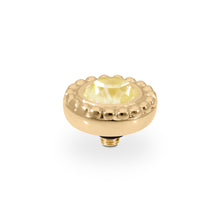 Load image into Gallery viewer, QUDO INTERCHANGEABLE GHIARE TOP 11MM - DARK JONQUIL CRYSTAL - GOLD PLATED
