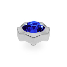 Load image into Gallery viewer, QUDO INTERCHANGEABLE NEMOLI TOP 13MM - DK SAPPHIRE CRYSTAL - STAINLESS STEEL
