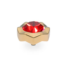 Load image into Gallery viewer, QUDO INTERCHANGEABLE NEMOLI TOP 13MM - SCARLET CRYSTAL - GOLD PLATED
