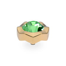 Load image into Gallery viewer, QUDO INTERCHANGEABLE NEMOLI TOP 13MM - PERIDOT CRYSTAL - GOLD PLATED
