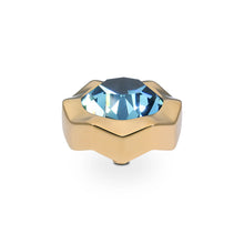 Load image into Gallery viewer, QUDO INTERCHANGEABLE NEMOLI TOP 13MM - MONTANA CRYSTAL - GOLD PLATED
