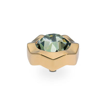 Load image into Gallery viewer, QUDO INTERCHANGEABLE NEMOLI TOP 13MM - BLACK DIAMOND CRYSTAL - GOLD PLATED

