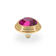 Load image into Gallery viewer, QUDO INTERCHANGEABLE OROLI TOP 13MM - FUCHSIA CRYSTAL - GOLD PLATED
