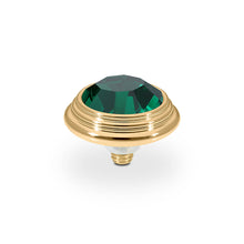 Load image into Gallery viewer, QUDO INTERCHANGEABLE OROLI TOP 13MM - EMERALD CRYSTAL - GOLD PLATED
