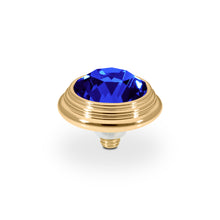 Load image into Gallery viewer, QUDO INTERCHANGEABLE OROLI TOP 13MM - DK SAPPHIRE CRYSTAL - GOLD PLATED
